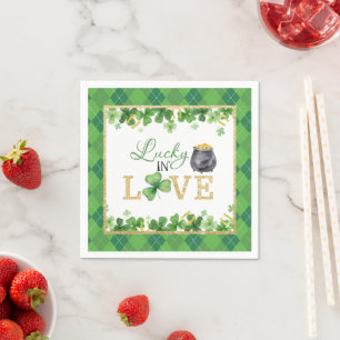 Serviette En Papier Serviettes Chanceux en Amour
