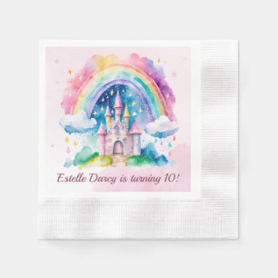 Serviette En Papier Serviettes Château Rose Mignon Anniversaire Fille