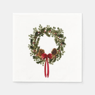 Serviette En Papier Serviettes classiques en couronne de Noël
