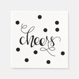 Serviette En Papier Serviettes Cocktail Set noir et blanc