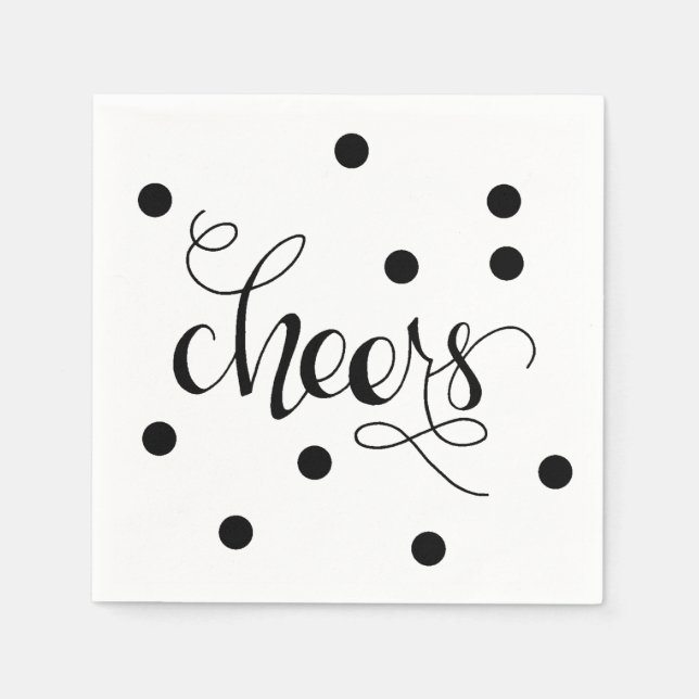 Serviette En Papier Serviettes Cocktail Set noir et blanc (Devant)
