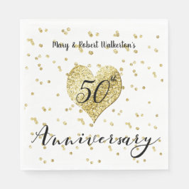 Serviette En Papier Serviettes Confetti Gold - 50e Anniversaire de Mar