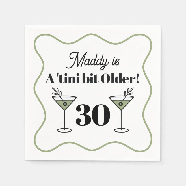 Serviette En Papier Serviettes d'anniversaire à thème Martini (Devant)