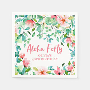 Serviette En Papier Serviettes d'anniversaire Aloha Forty Tropical Lua