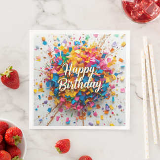 Serviette En Papier Serviettes d'anniversaire Confettis Arc-en-ciel | 