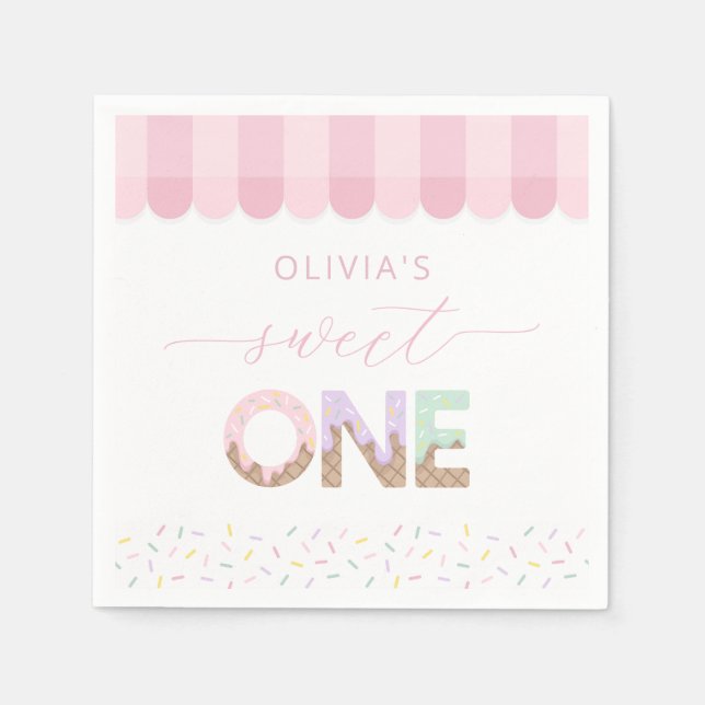 Serviette En Papier Serviettes d'anniversaire de crème glacée sucrée (Devant)