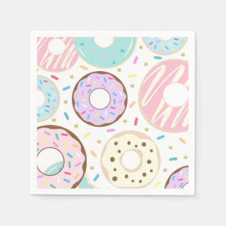 Serviette En Papier Serviettes d'anniversaire de Donut, serviettes de