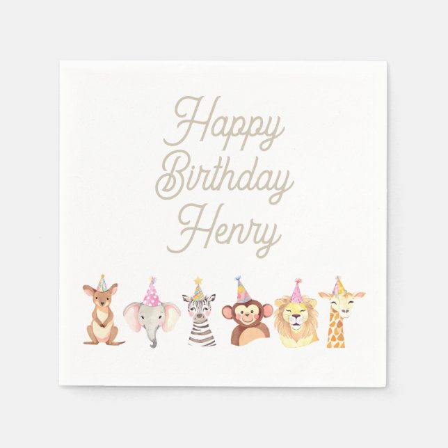 Serviette En Papier Serviettes d'anniversaire de fête personnalisées (Devant)