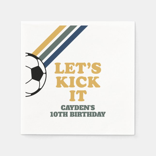 Serviette En Papier Serviettes d'anniversaire de football rétro (Devant)
