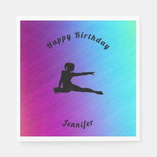 Serviette En Papier Serviettes d'anniversaire de gymnastique à dégradé