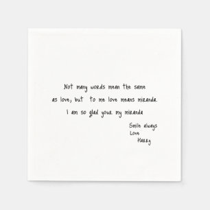 Serviette En Papier Serviettes d'anniversaire de lettre manuscrite