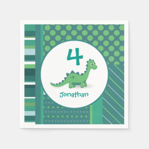 Serviette En Papier serviettes d'anniversaire personnalisées pour dino