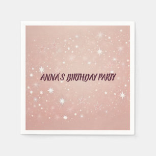 Serviette En Papier Serviettes d'anniversaire personnalisées rose heur