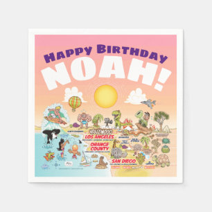 Serviette En Papier serviettes d'anniversaire personnalisées SoCal
