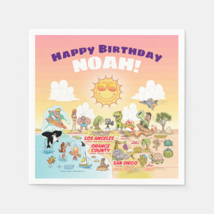 Serviette En Papier Serviettes d'anniversaire personnalisées SoCal ens
