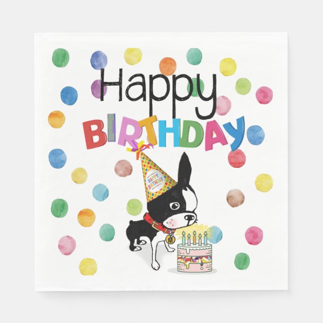 Serviette En Papier serviettes d'anniversaire pour les messageries de  (Devant)