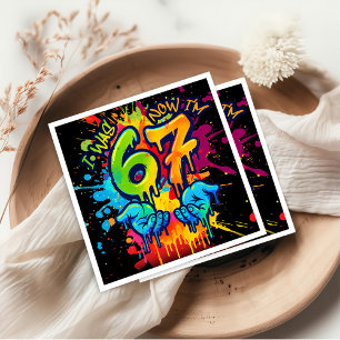 Serviette En Papier Serviettes d'anniversaire Six Seven