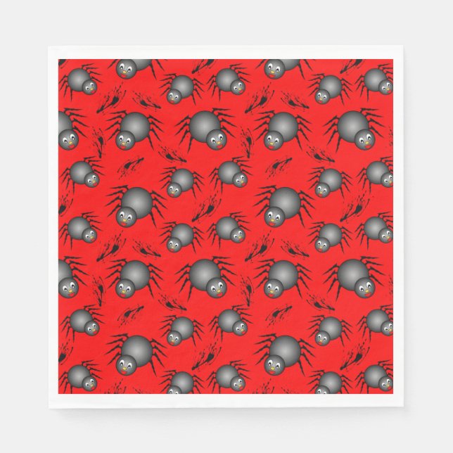 Serviette En Papier Serviettes d'araignées d'Halloween mignonnes (Devant)