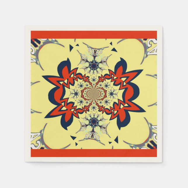 Serviette En Papier Serviettes d'art personnalisées en rouge doré simp (Devant)