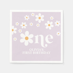 Serviette En Papier serviettes de 1er anniversaire de marguerite