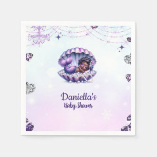 Serviette En Papier serviettes de Baby shower Afro Mermaid