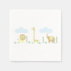 Serviette En Papier Serviettes de baby shower de safari