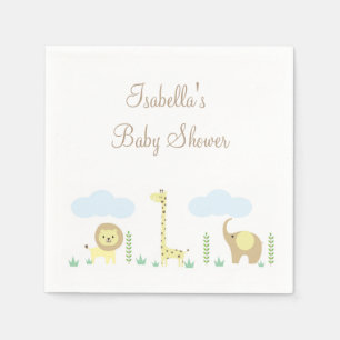 Serviette En Papier Serviettes de baby shower de safari