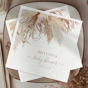 Serviette En Papier Serviettes de Baby shower en laiton Pampas rustiqu