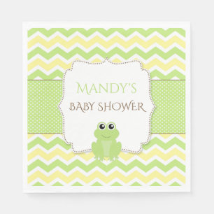 Serviette En Papier Serviettes de Baby shower neutres de grenouille de
