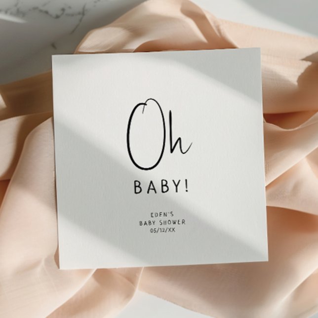 Serviette En Papier Serviettes de Baby shower neutres et modernes simp (Créateur téléchargé)