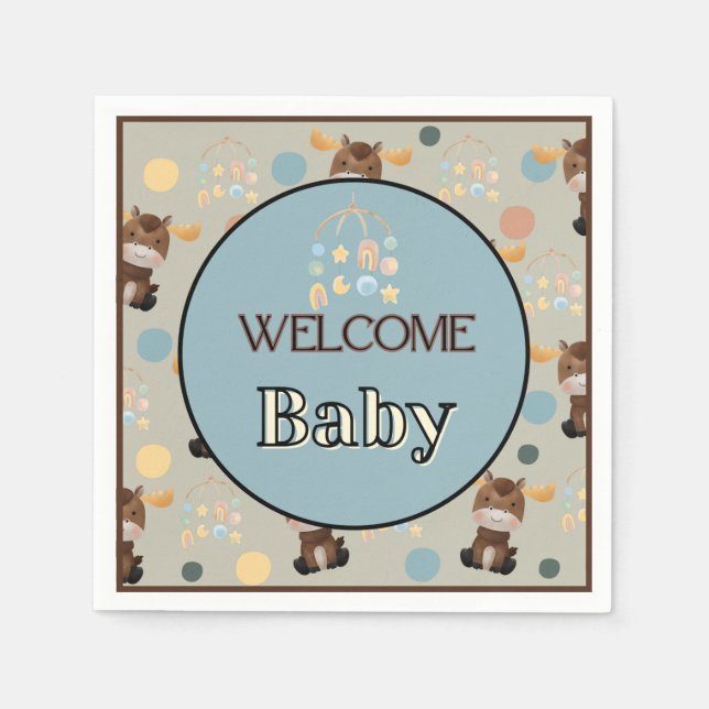 Serviette En Papier Serviettes de baby shower orignal et mobile (Devant)