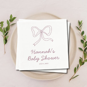 Serviette En Papier Serviettes de Baby shower pourpre personnalisées
