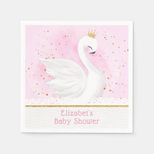 Serviette En Papier Serviettes de Baby shower Princess Swan