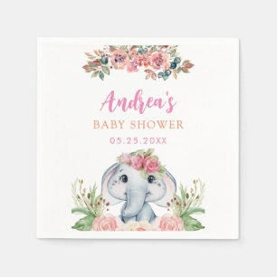 Serviette En Papier serviettes de Baby shower rose éléphant