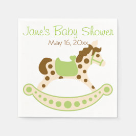 Serviette En Papier Serviettes de Baby shower vert Rocking Horse
