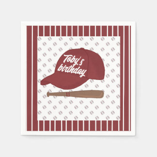 Serviette En Papier serviettes de base-ball rouges personnalisées