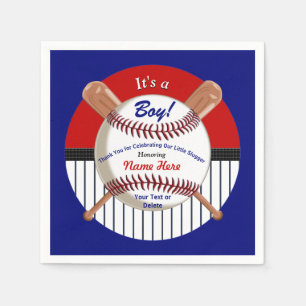 Serviette En Papier Serviettes de baseball sur mesure pour Baby shower