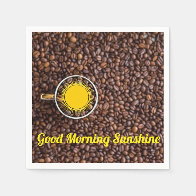 Serviette En Papier Serviettes de café Sunshine Good Morning (Devant)