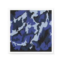 serviettes de camouflage bleu