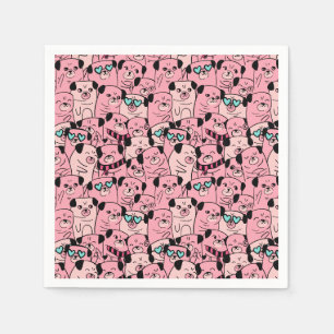Serviette En Papier Serviettes de Carlins mignons