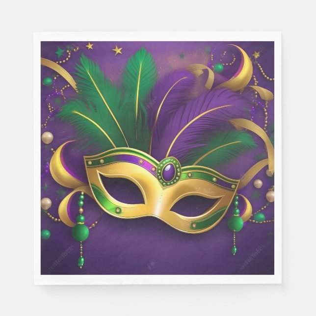 Serviette En Papier Serviettes de carnaval - Festival Mardi Gras (Devant)