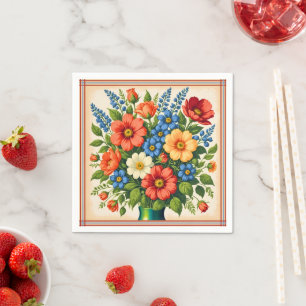 Serviette En Papier Serviettes de cocktail à bouquet floral vintage