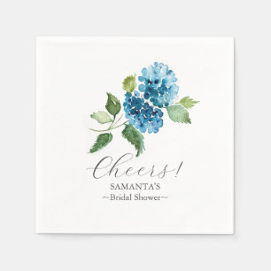 Serviette En Papier Serviettes de cocktail à l'hortensia bleu