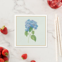 Serviettes de cocktail à l'hydrangea bleu — Élégan