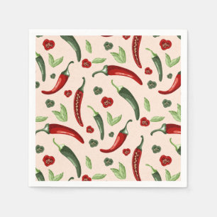 Serviette En Papier Serviettes de cocktail à motif de chili   Fête amu