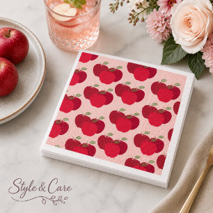 Serviette En Papier Serviettes de cocktail à motif de pomme pour fêtes