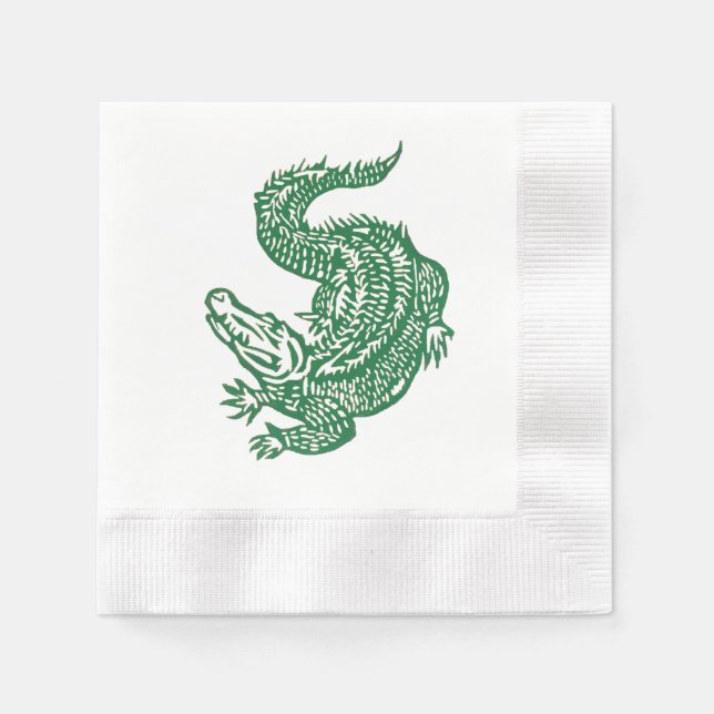 Serviette En Papier serviettes de cocktail alligator (Devant)