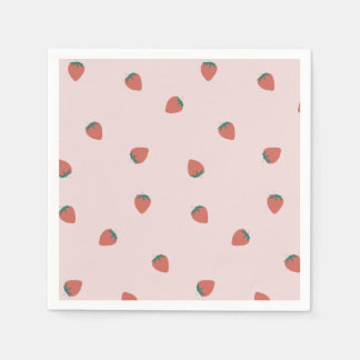 Serviette En Papier serviettes de cocktail de fraise rose
