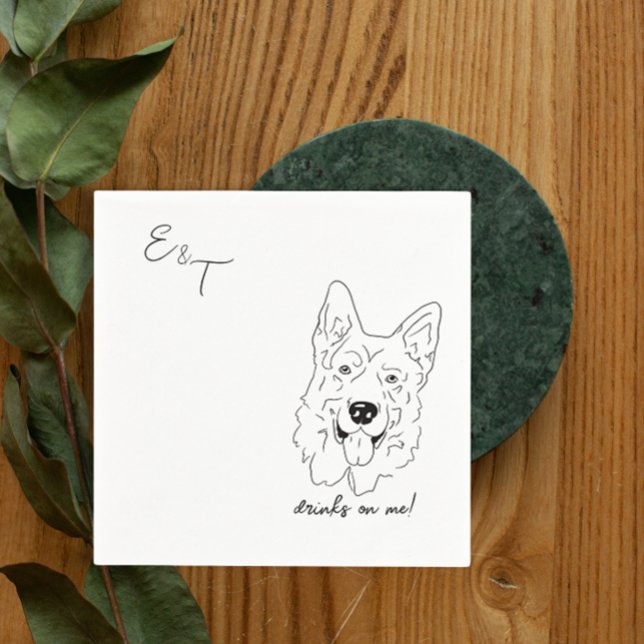 Serviette En Papier Serviettes de cocktail de mariage Berger Allemand (Créateur téléchargé)