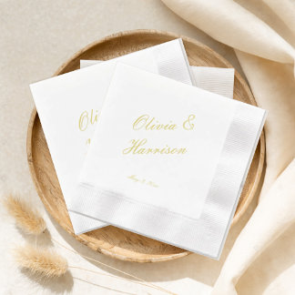 Serviette En Papier Serviettes de cocktail de mariage élégantes aux ag